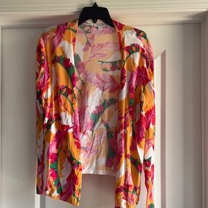 Colorful Floral Open Cardigan